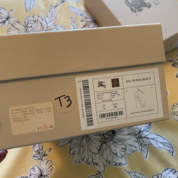 NIB Burberry Leopard Animal Calf Leather Cidnay Pink Fuschia Heels Sandals 39 - Picture 2 of 9